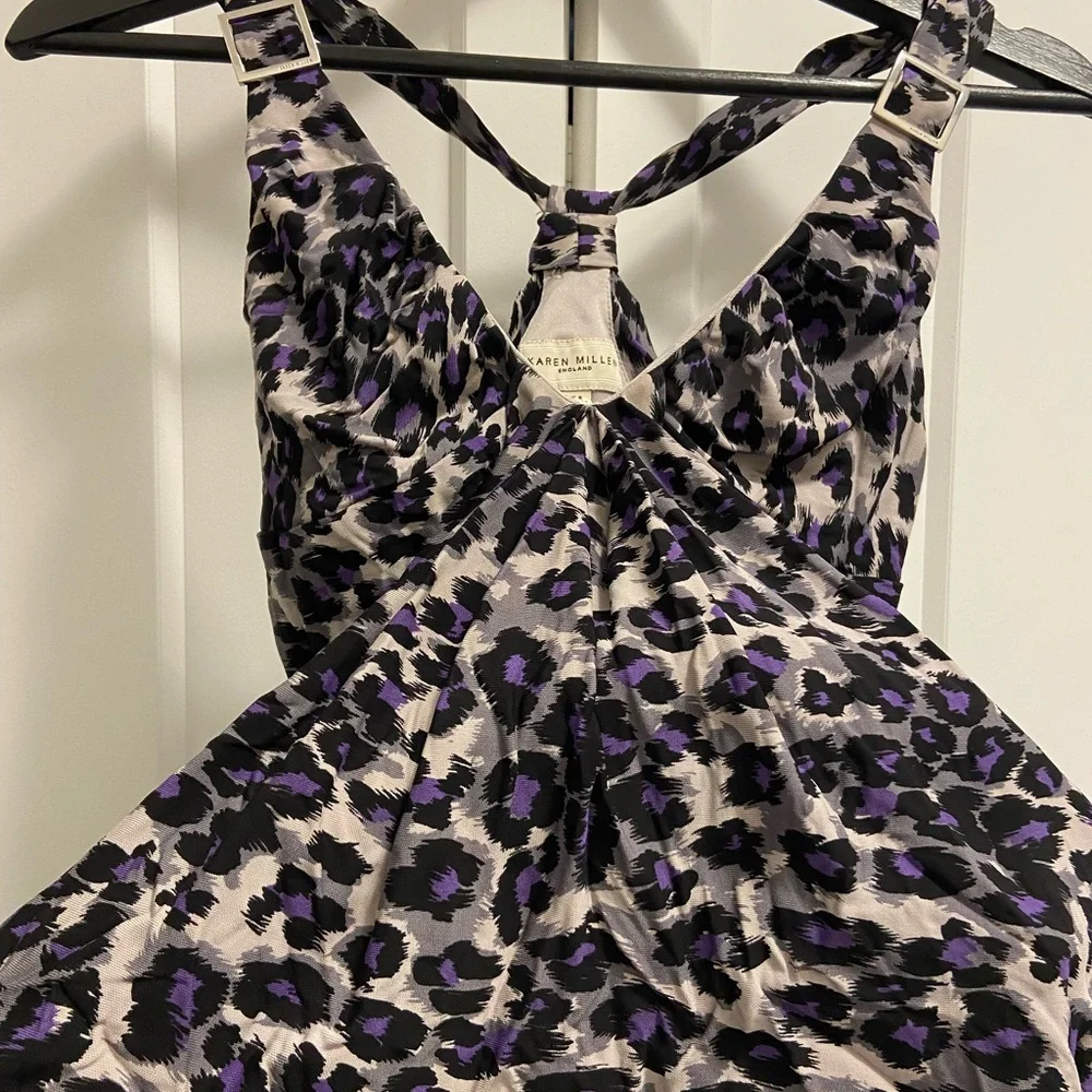 KAREN MILLEN ENGLAND Size S Leopard print Stylish Summer Top - Picture 2 of 10